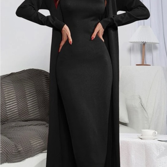 Black matching dress and cardigan set - Picture 2 of 4